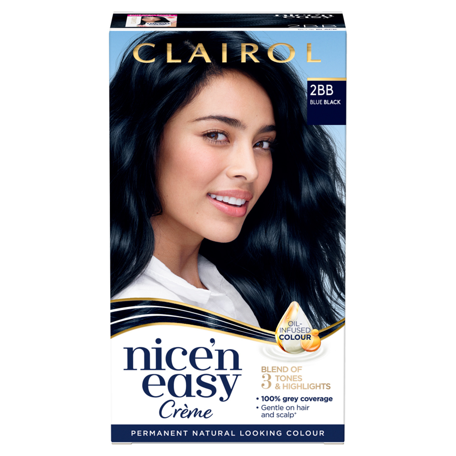 Clairol Nice'n Easy Creme Hair Dye 2BB Blue Black