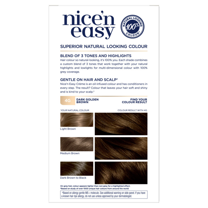 Clairol Nicen Easy Hair Dye, 4G Dark Golden Brown