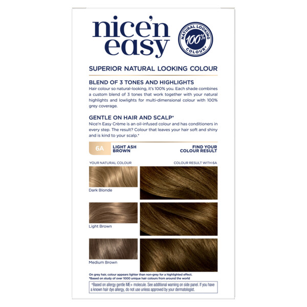 Clairol Nicen Easy Creme Hair Dye 6A Light Ash Brown