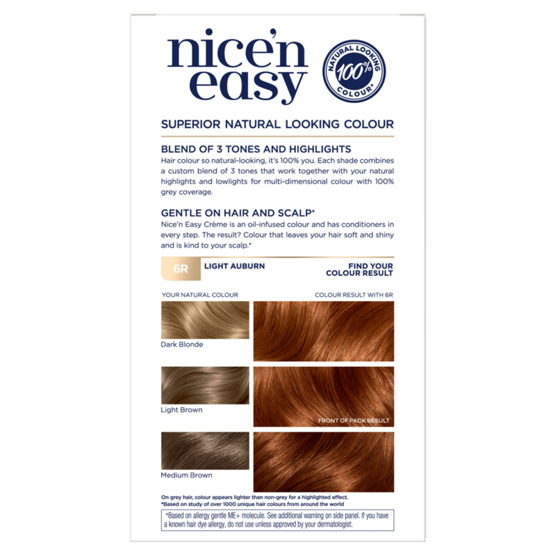 Clairol Nicen Easy Hair Dye, 6R Light Auburn