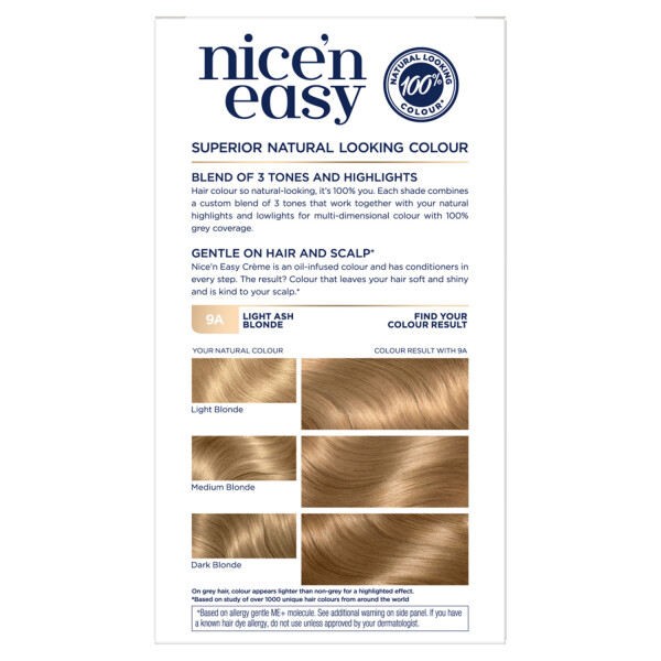 Clairol Nicen Easy Creme Hair Dye 9A Light Ash Blonde