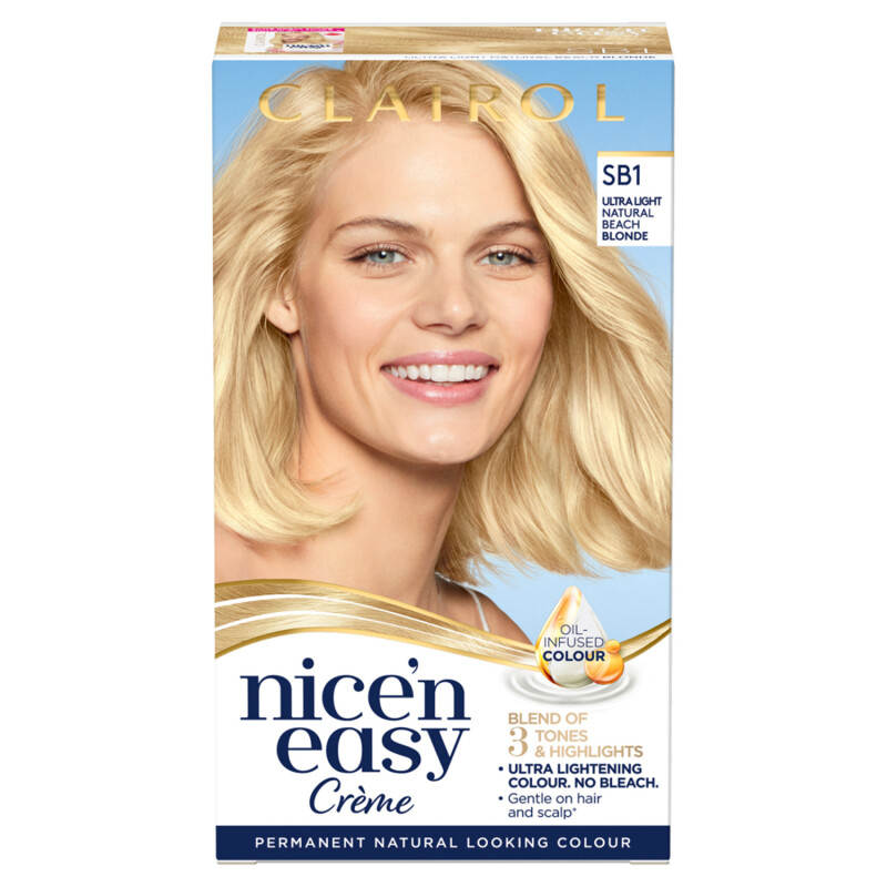 Clairol Nicen Easy Hair Dye, SB1 Ultra Light Natural Beach Blonde
