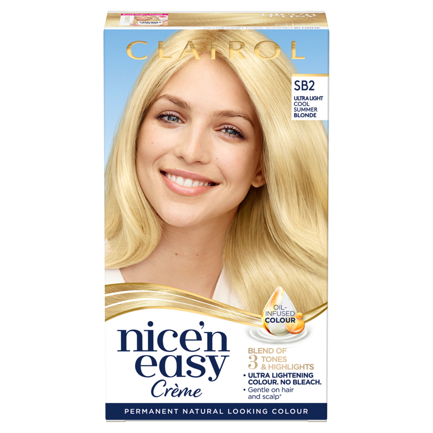 Clairol Nice'n Easy Creme Hair Dye SB2 Ultra Light Cool Summer Blonde