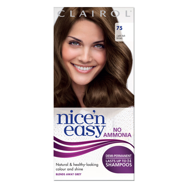 Buy Clairol Nice'n Easy No Ammonia Hair Dye 75 Light Ash Brown 135ml