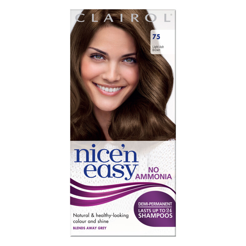 Buy Clairol Nice'n Easy No Ammonia Hair Dye 75 Light Ash Brown 135ml Buy Clairol Nice'n Easy No Ammonia Hair Dye 75 Light Ash Brown 135ml