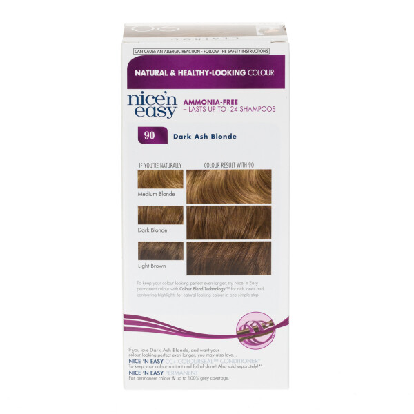 Buy Clairol Nice'n Easy No Ammonia Hair Dye 90 Dark Ash Blonde 135ml