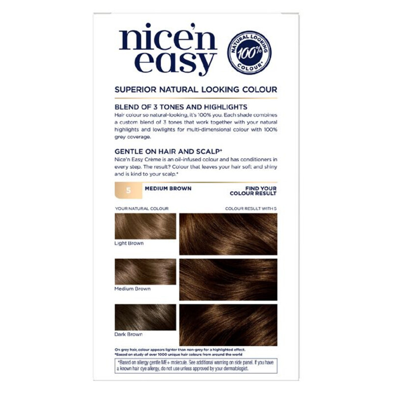 Clairol Nicen Easy Creme Hair Dye 5 Medium Brown