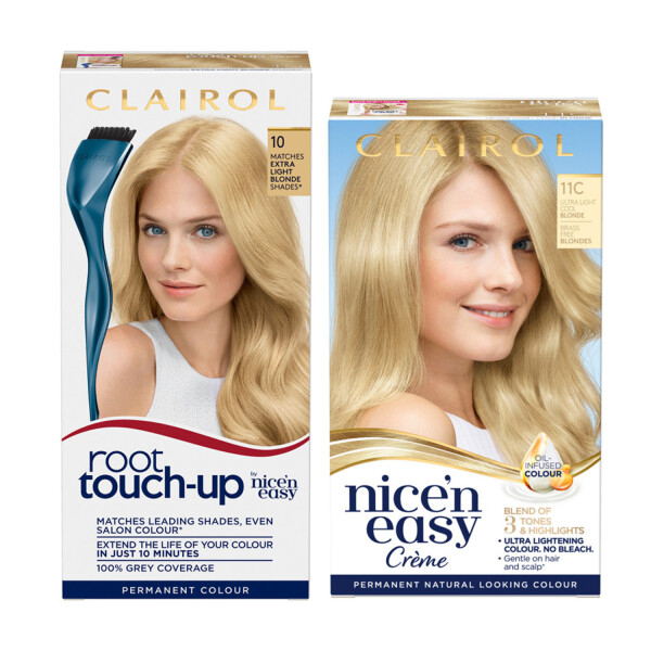 Clairol Root Touch-Up 10 Extra Light Blonde + Nicen Easy 11C Ultra Light Cool Blonde
