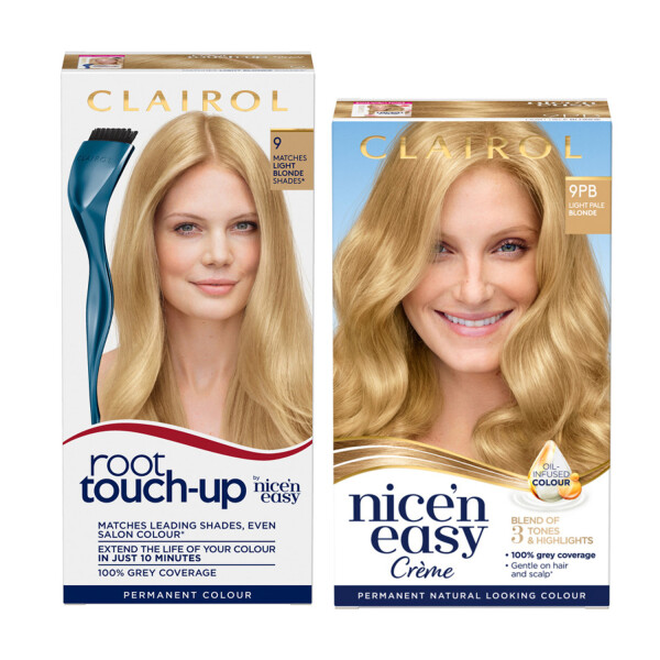 Clairol Root Touch-Up 9 Light Blonde + Nicen Easy 9PB Light Pale Blonde