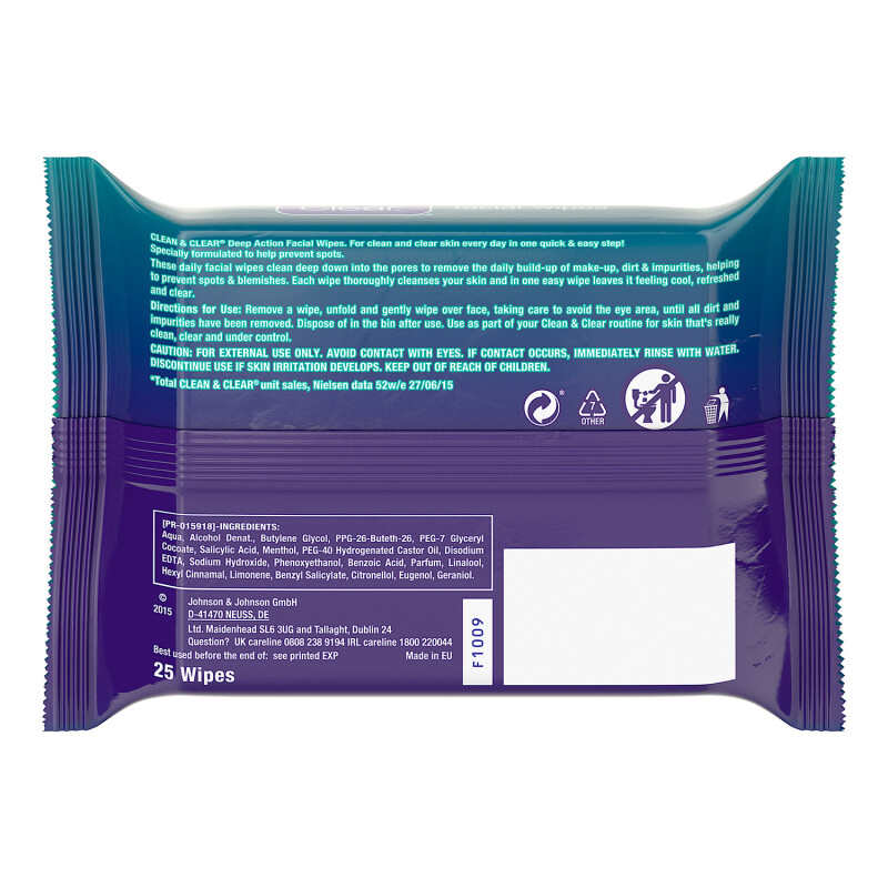 wipes cleansing facial clear deep Clean &