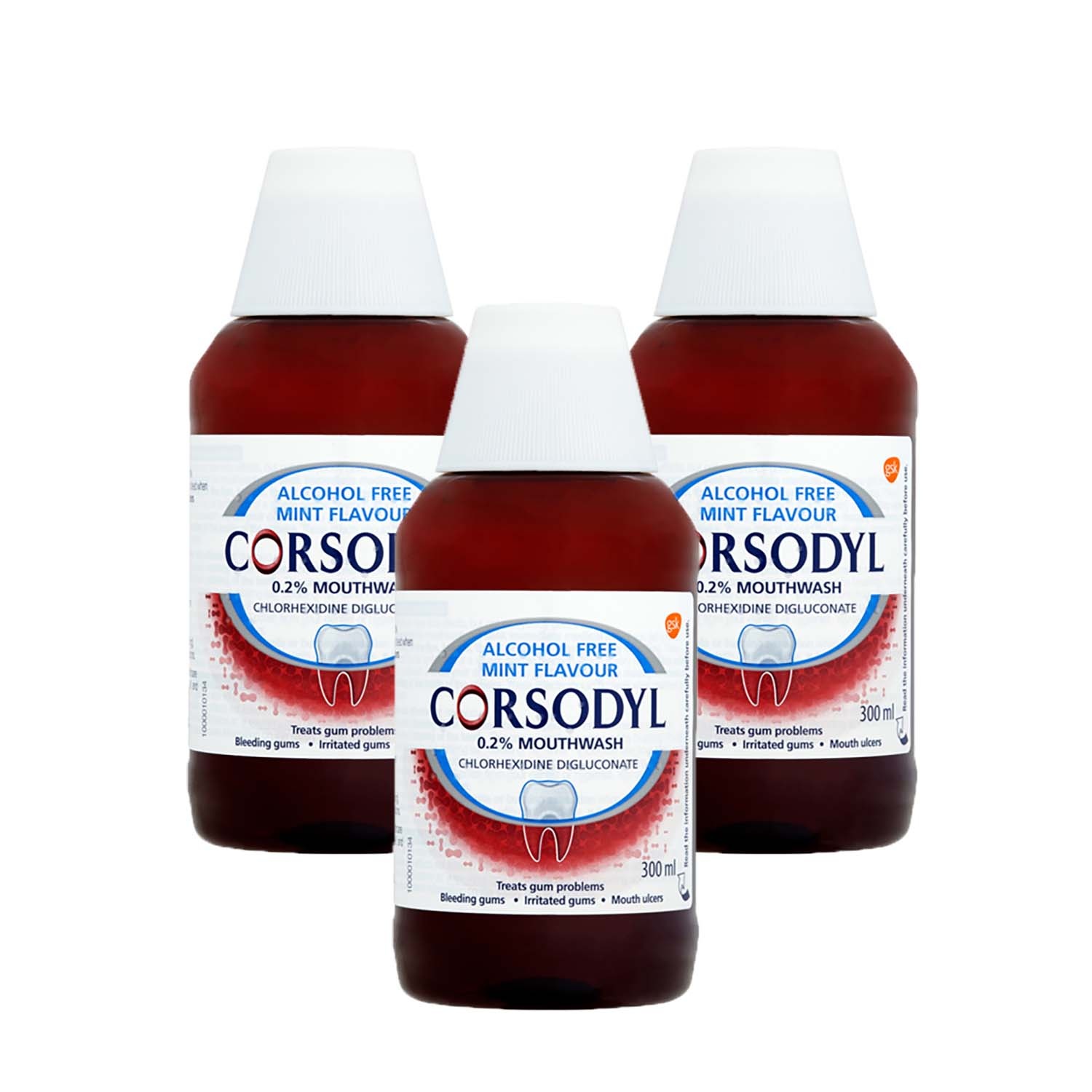 Corsodyl Alcohol Free Mouthwash Triple Pack