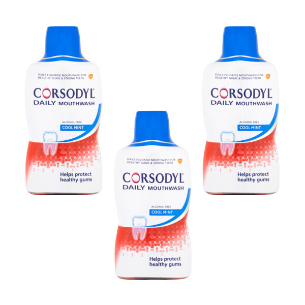 Corsodyl Daily Mouthwash Gum Care Alcohol Free Cool Mint Triple Pack