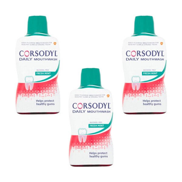 Corsodyl Daily Mouthwash Gum Care Alcohol Free Fresh Mint Triple Pack
