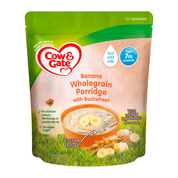 Cow & Gate Banana Wholegrain Porridge Baby Cereal From 7 Months
