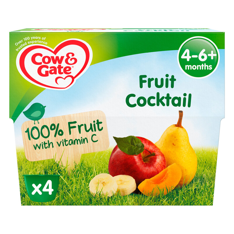 Cow & Gate Fruit Cocktail Fruit Puree Pots 4-6+ Months