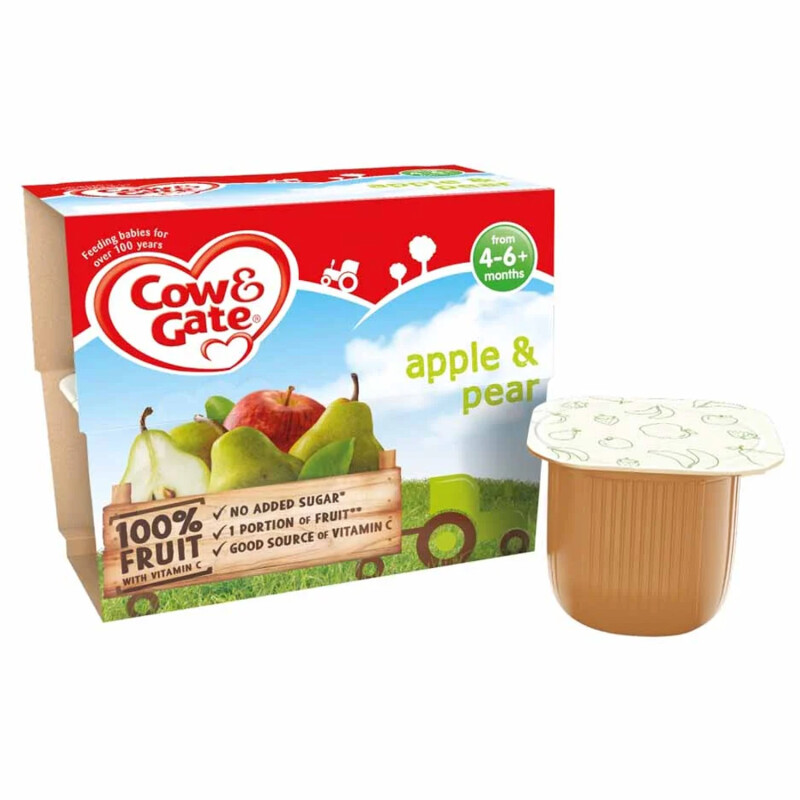 Cow & Gate Apple & Pear Fruit Puree Pots 4-6+ Months