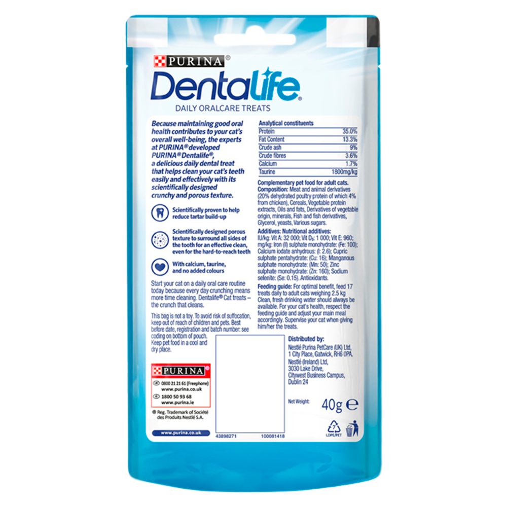 Dentalife Cat Dental Treats Chicken 40g 8pk