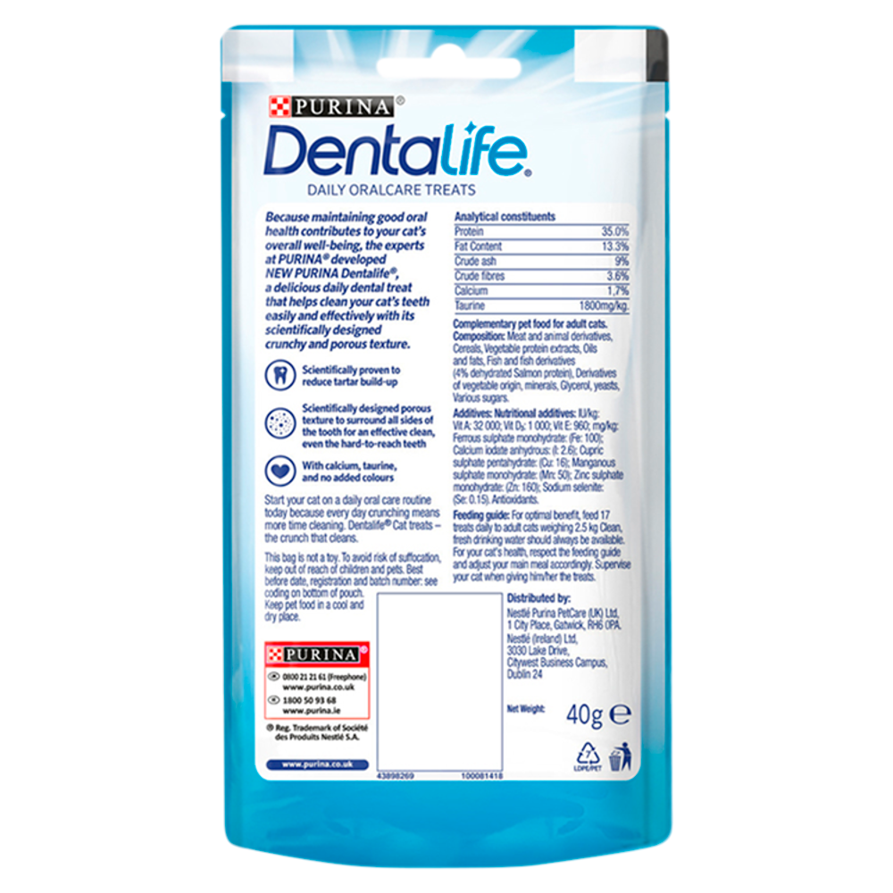 Dentalife Cat Dental Treats Salmon 40g 8pk