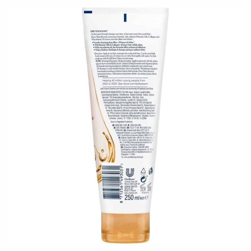 Dove Advanced Hair Series Shine Revived Shampoo Pure Care Dry Oil