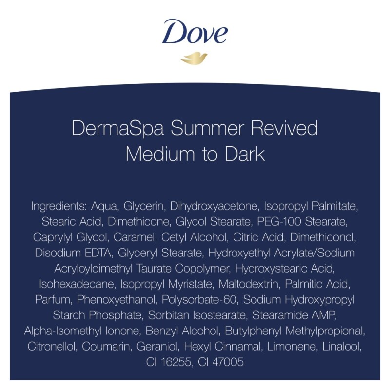 Dove DermaSpa Summer Revived Body Lotion Self Tan Medium to Dark