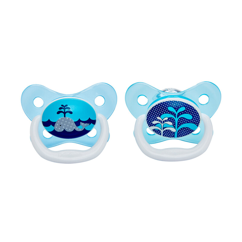Dr Browns Prevent Soother 0-6month Blue Twin Pack