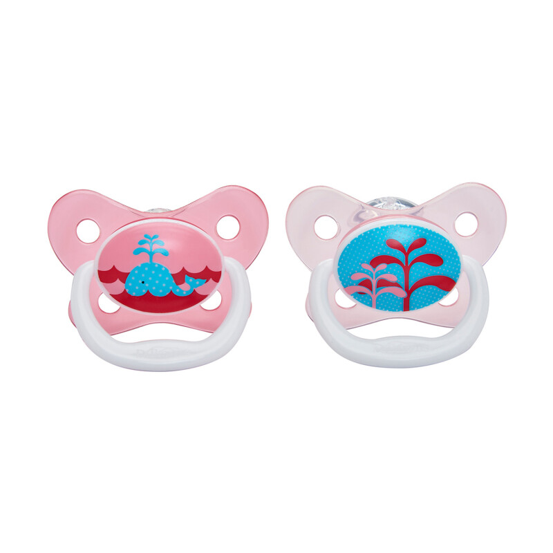 Dr Browns Prevent Soother 0-6 Month Pink Twin Pack