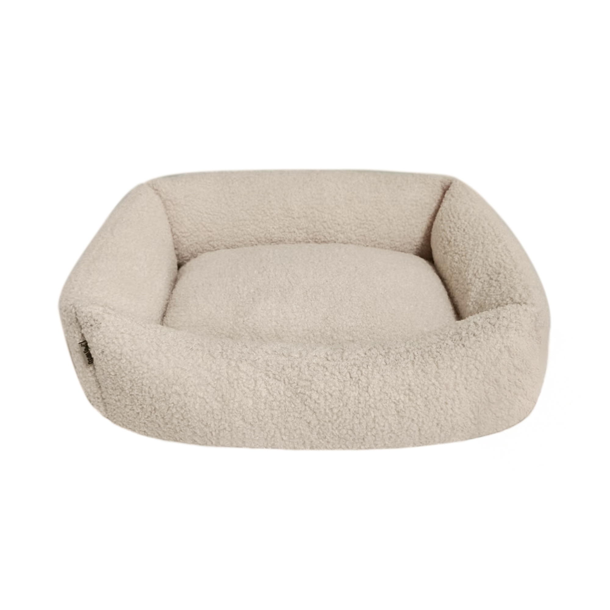 Dream Paws Teddy Boucle Pet Bed - Almond White - Small