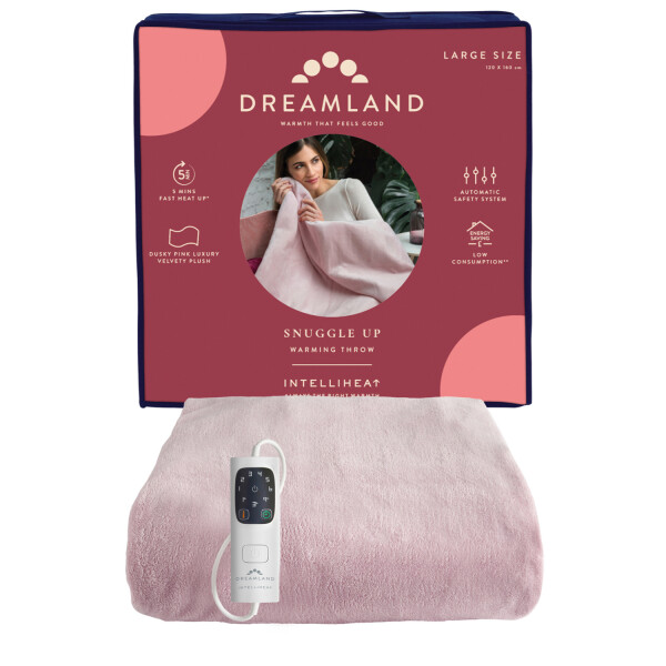 Dreamland Intelliheat Soft Pink Throw
