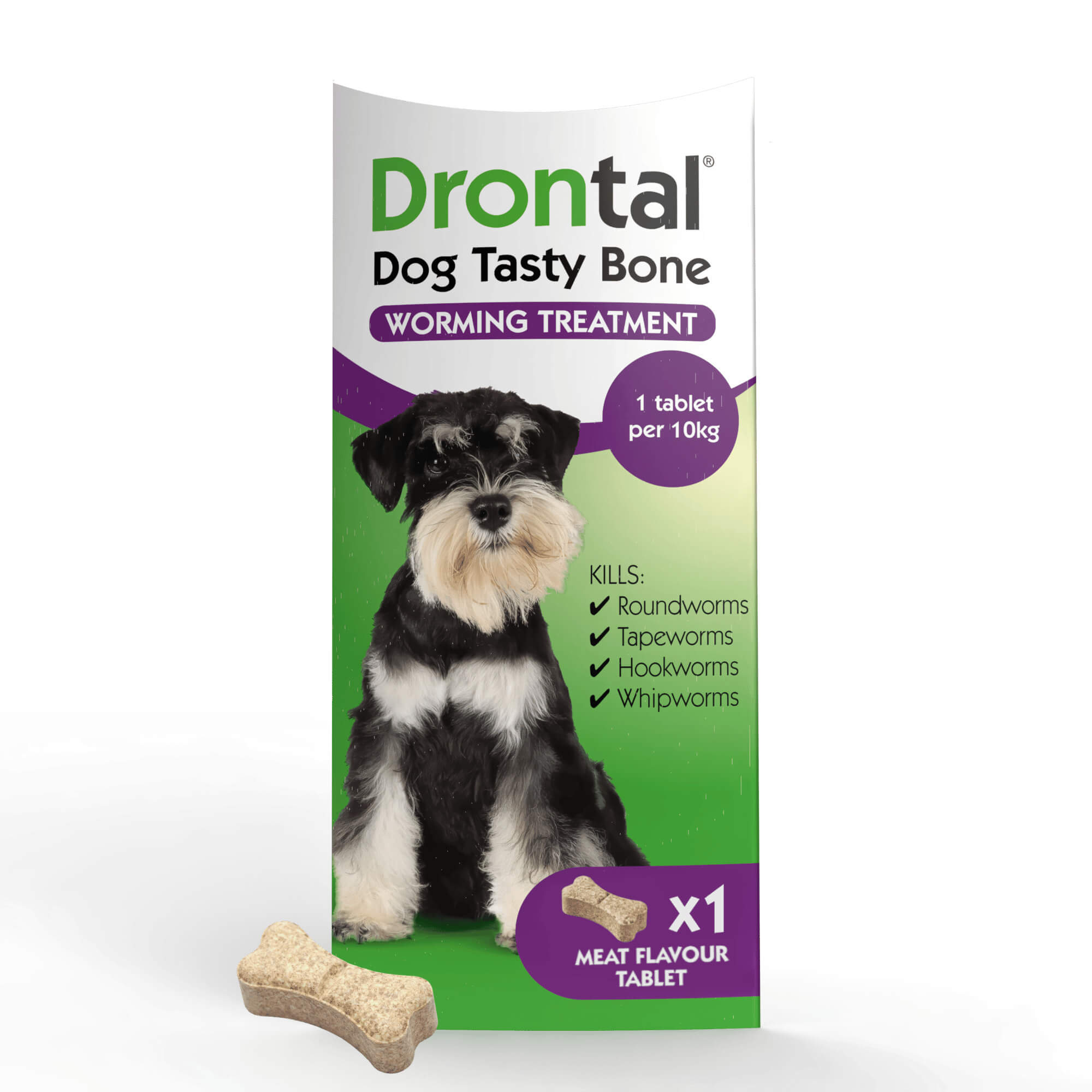 Drontal Tasty Bone Wormer Tablets for Dogs (2 to 20kg) 