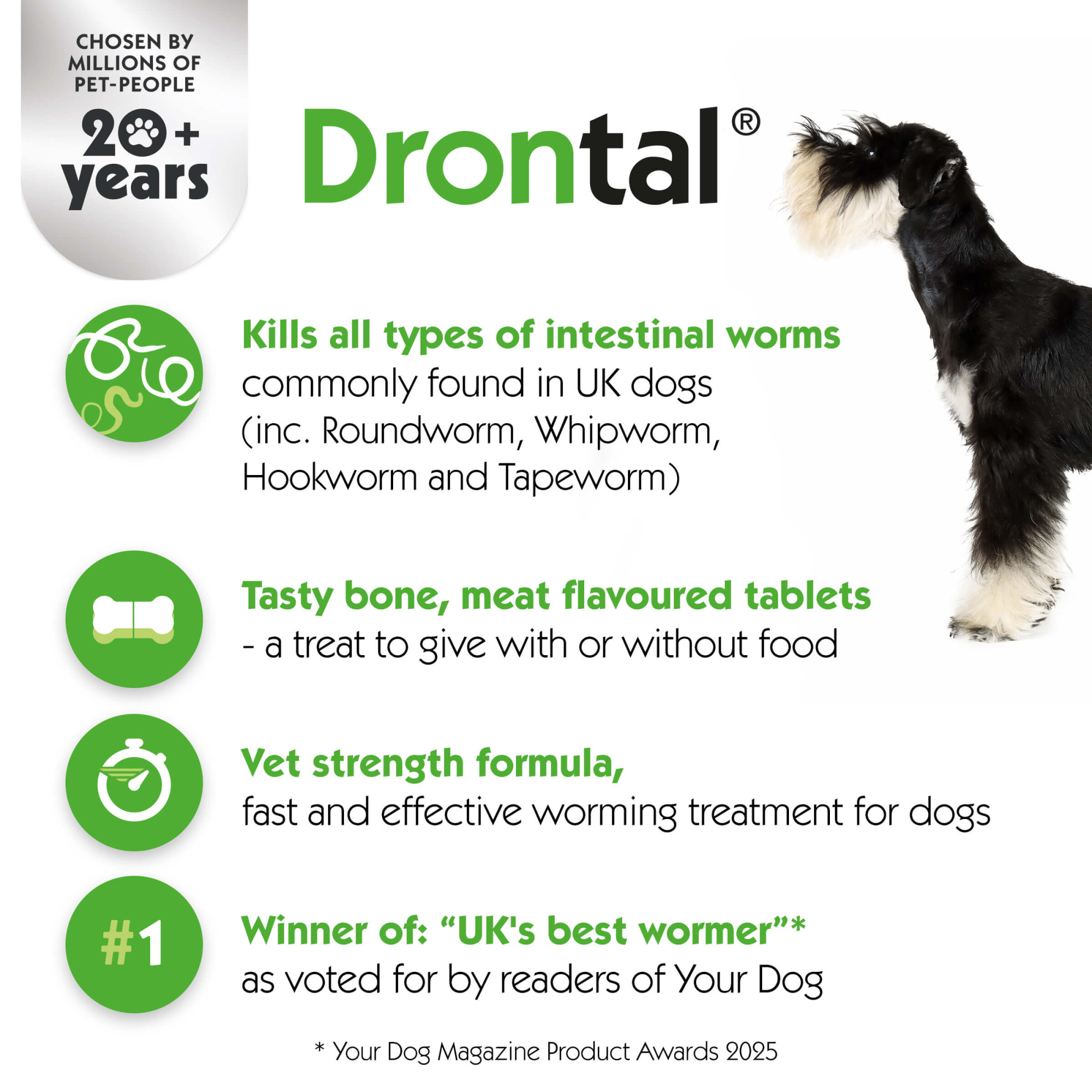 Drontal Tasty Bone Wormer Tablets for Dogs (2 to 20kg) 