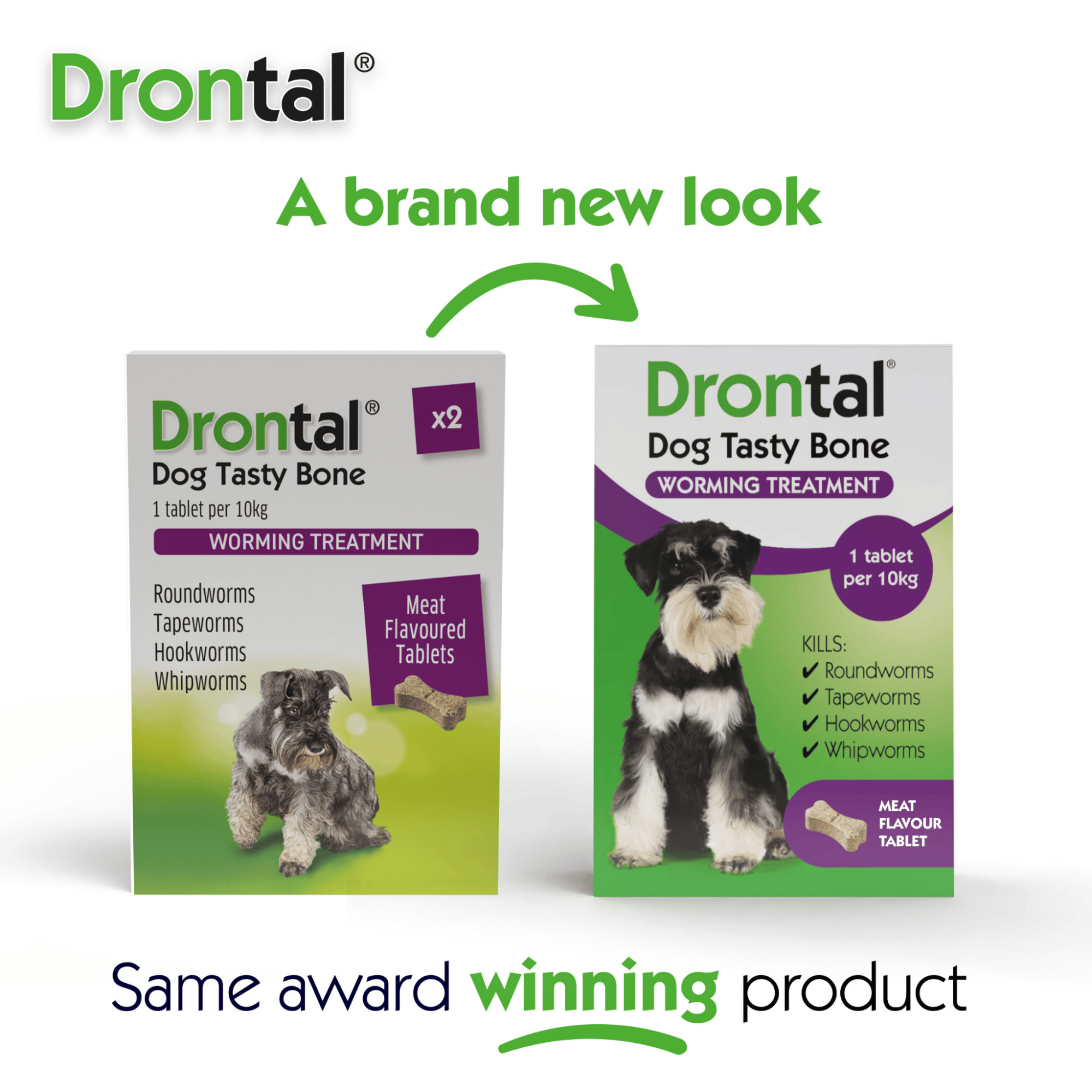 Drontal Tasty Bone Wormer Tablets for Dogs (2 to 20kg) 
