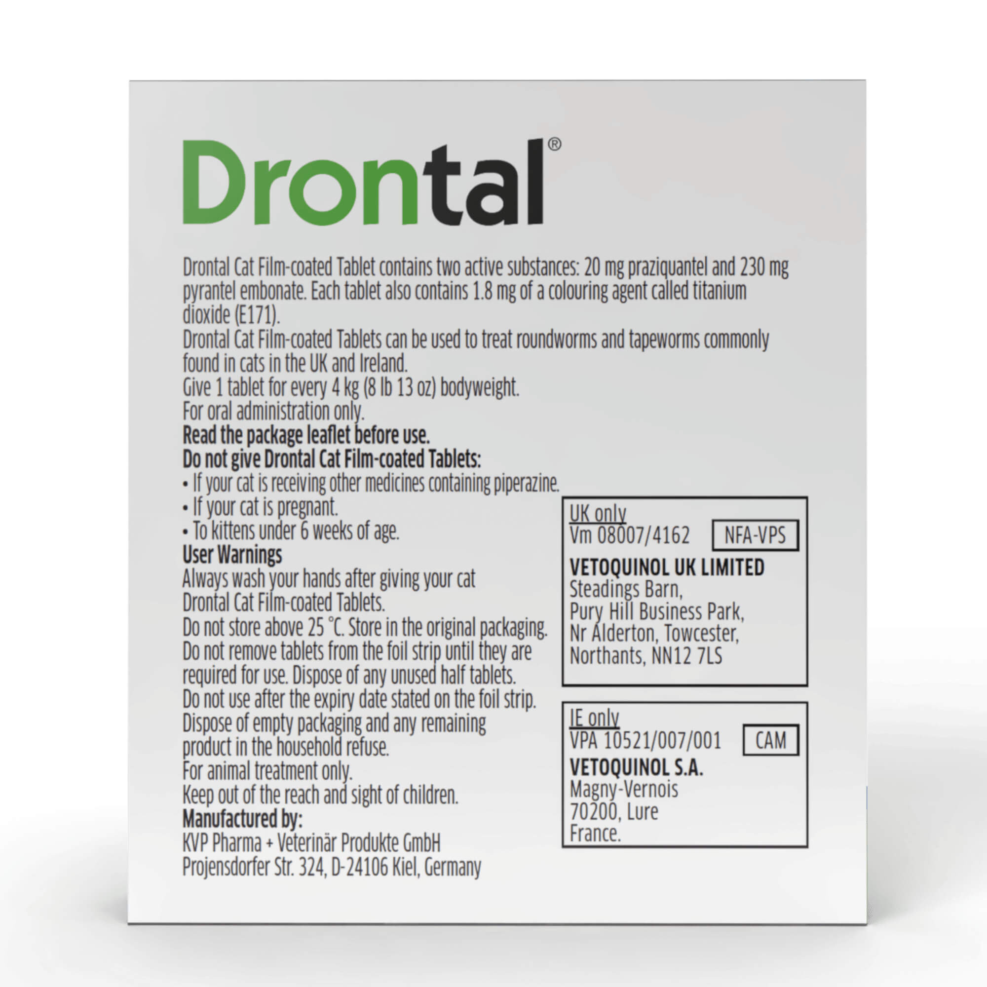 Drontal Wormer Tablets for Small & Medium Cats 