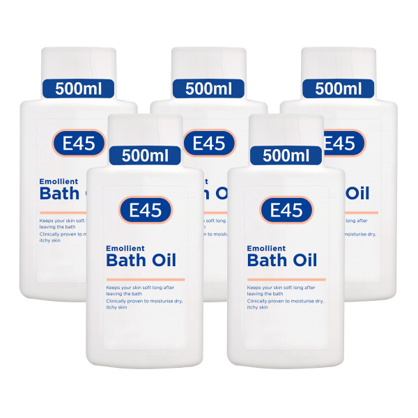 E45 Emollient Bath Oil 500ml X5 Pack Pharmacy2u