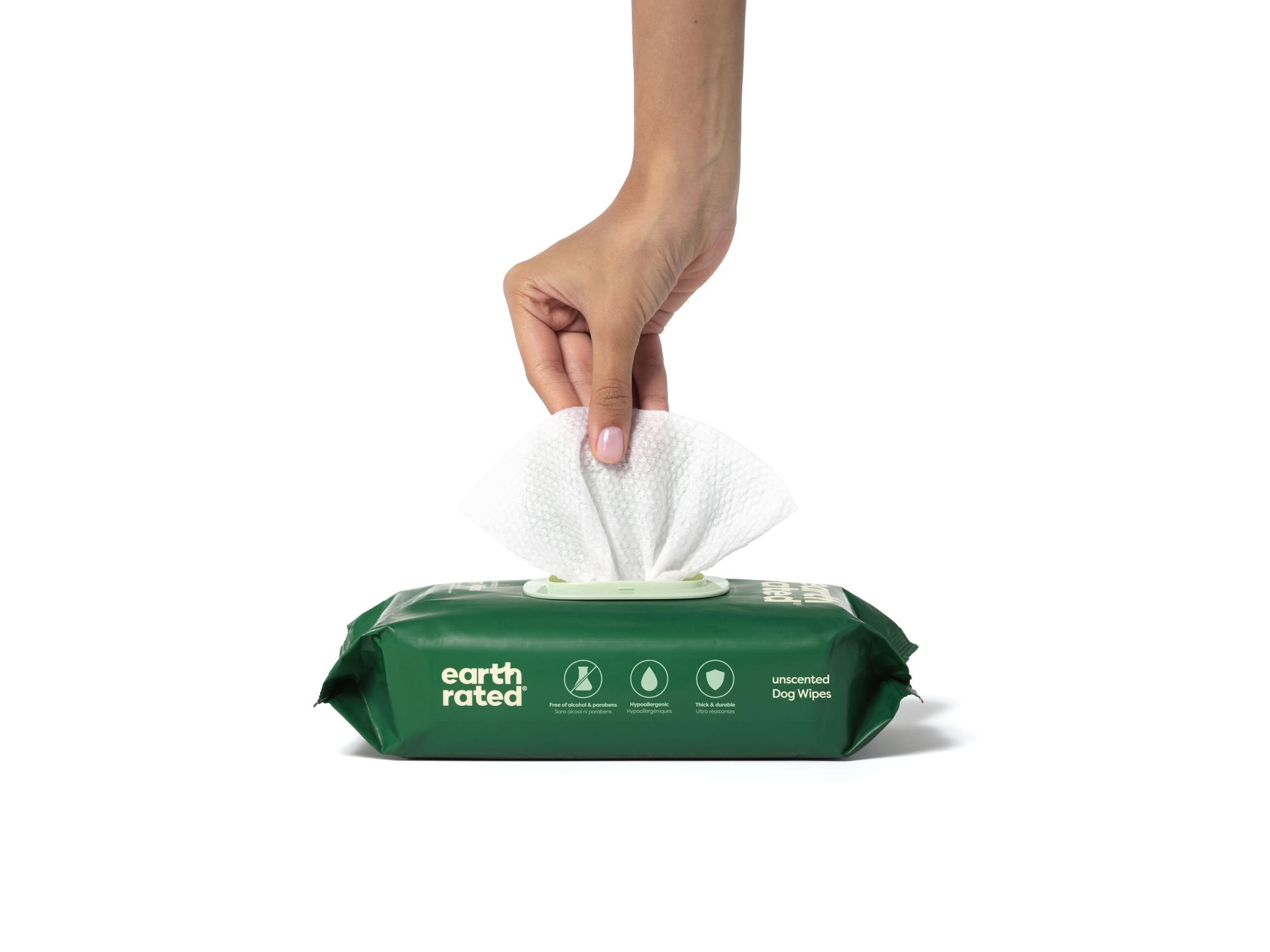 Earth Rated Pet Grooming 100 Dog Wipes Unscented