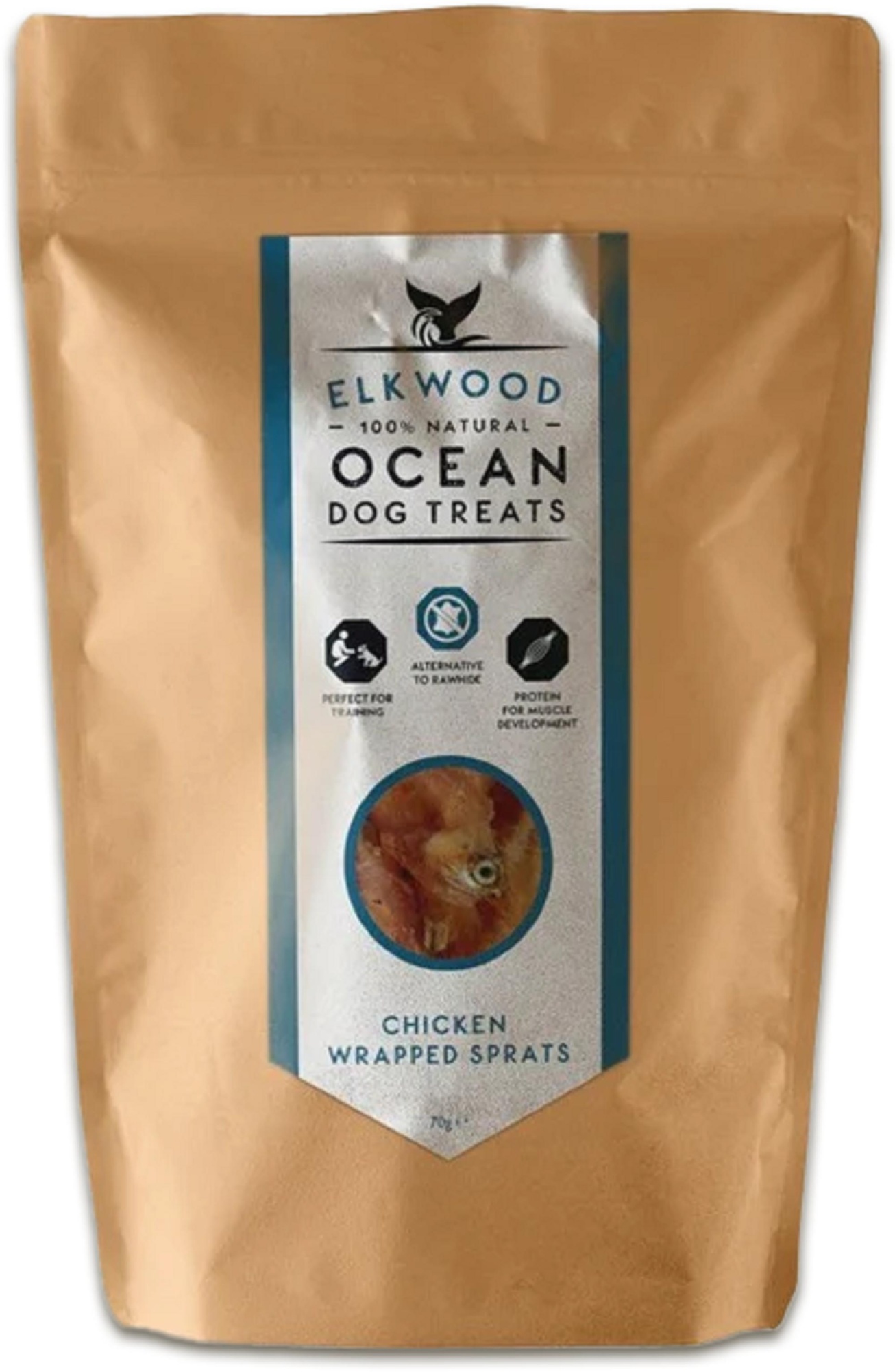 Elkwood 100% Natural Chicken Wrapped Sprats Fish Dog Treats
