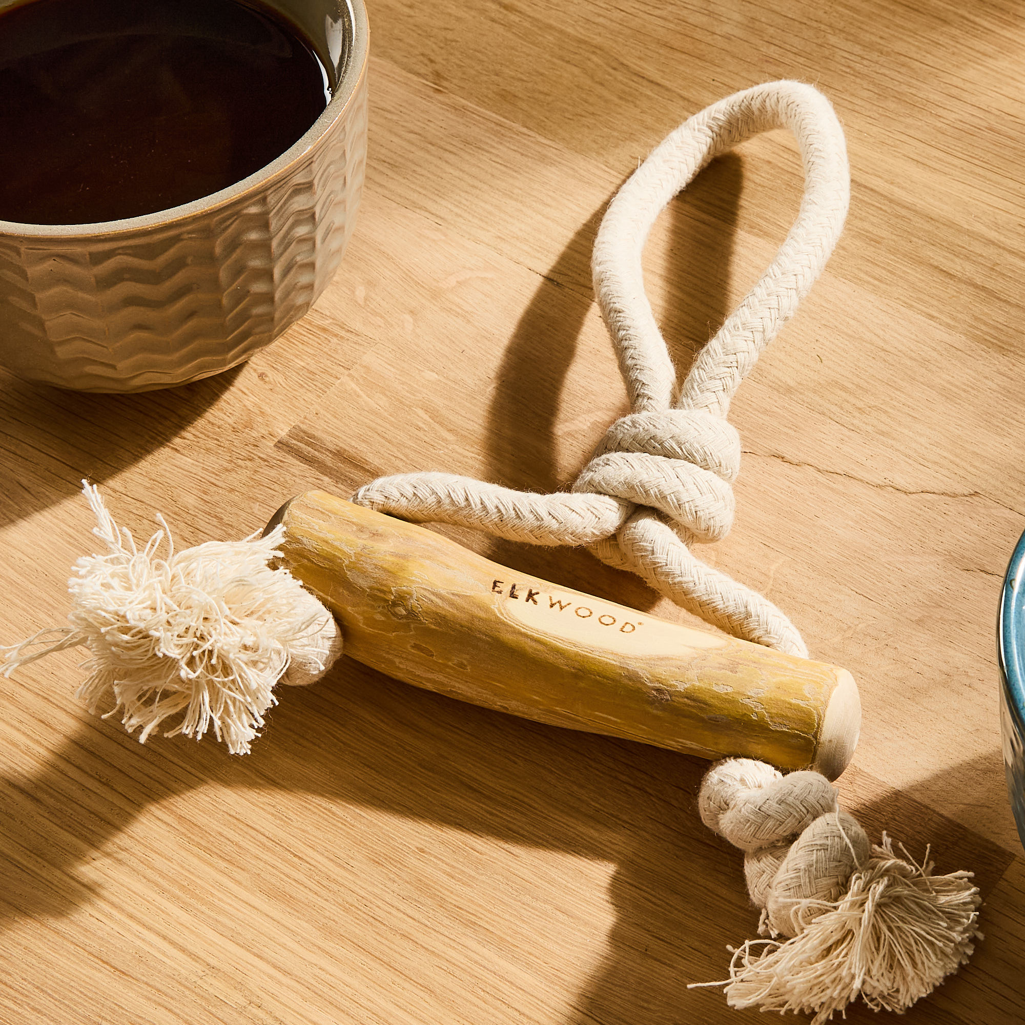 Elkwood Coffee Wood Bar Tug Dog Toy