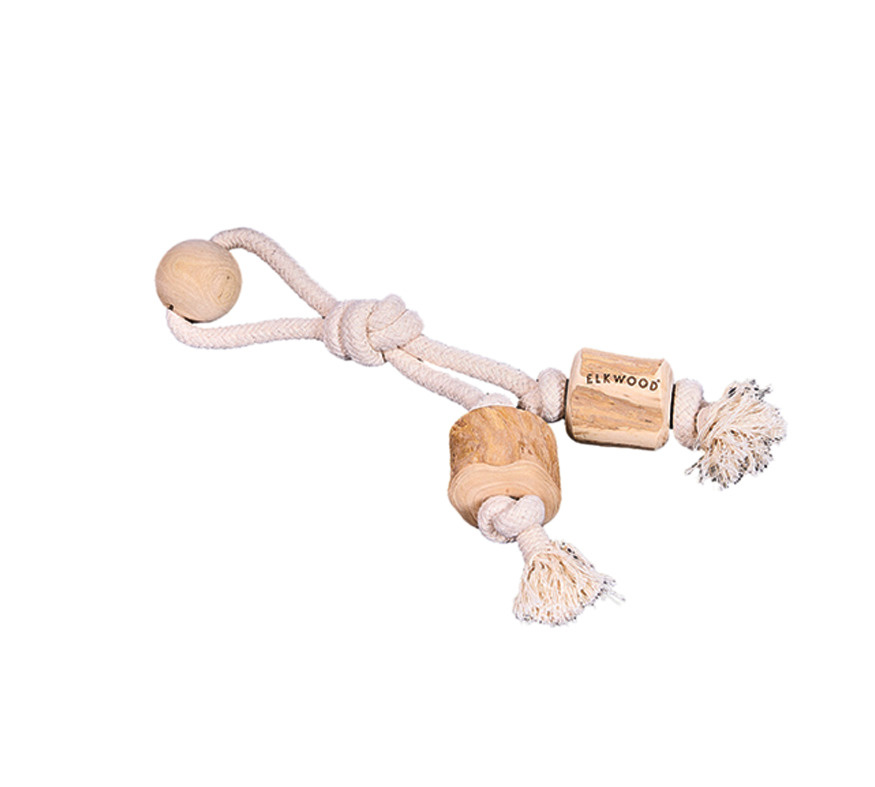 Elkwood Coffee Wood Double Rope Dog Toy