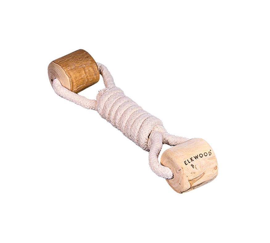 Elkwood Coffee Wood Dumbell Dog Toy