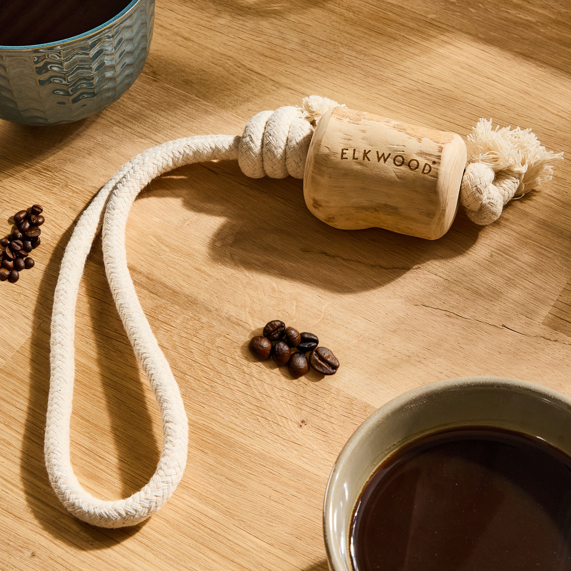 Elkwood Coffee Wood Rope Dog Toy