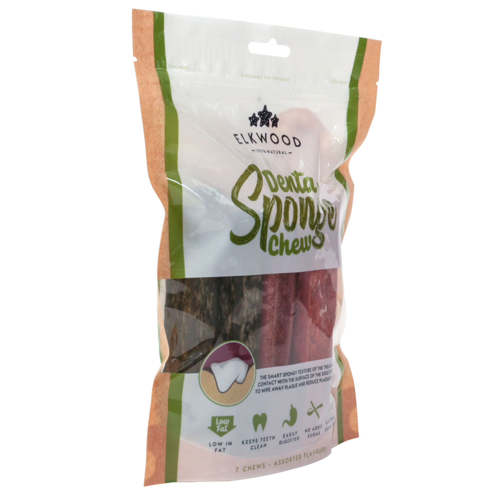 Elkwood Natural Vegetable Sponge Dental Sticks 7pk for Dogs