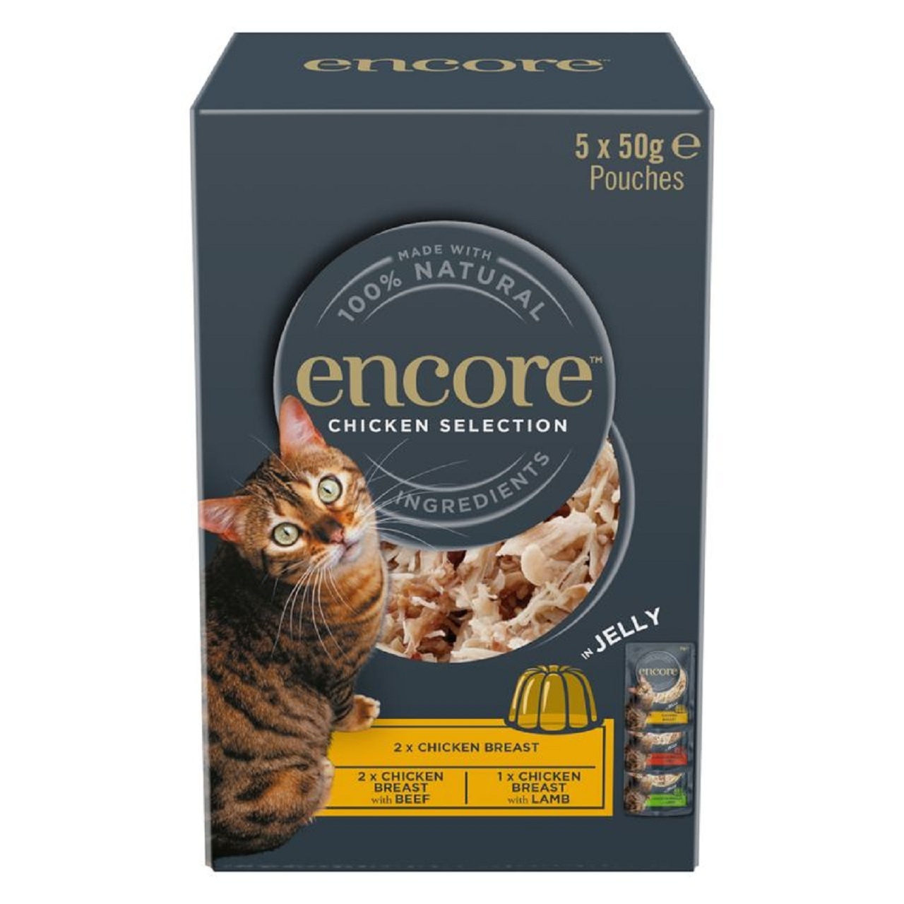 Encore Adult Cat Wet Food  Pouch Chicken Selection in Jelly 5x50g