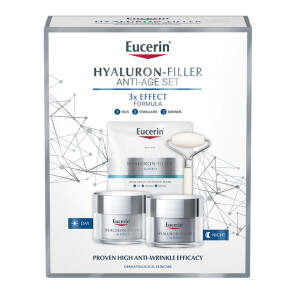 Eucerin Hyaluron-Filler Anti-Ageing Face Cream 3 Step Regime Gift Set with Hyaluronic Acid