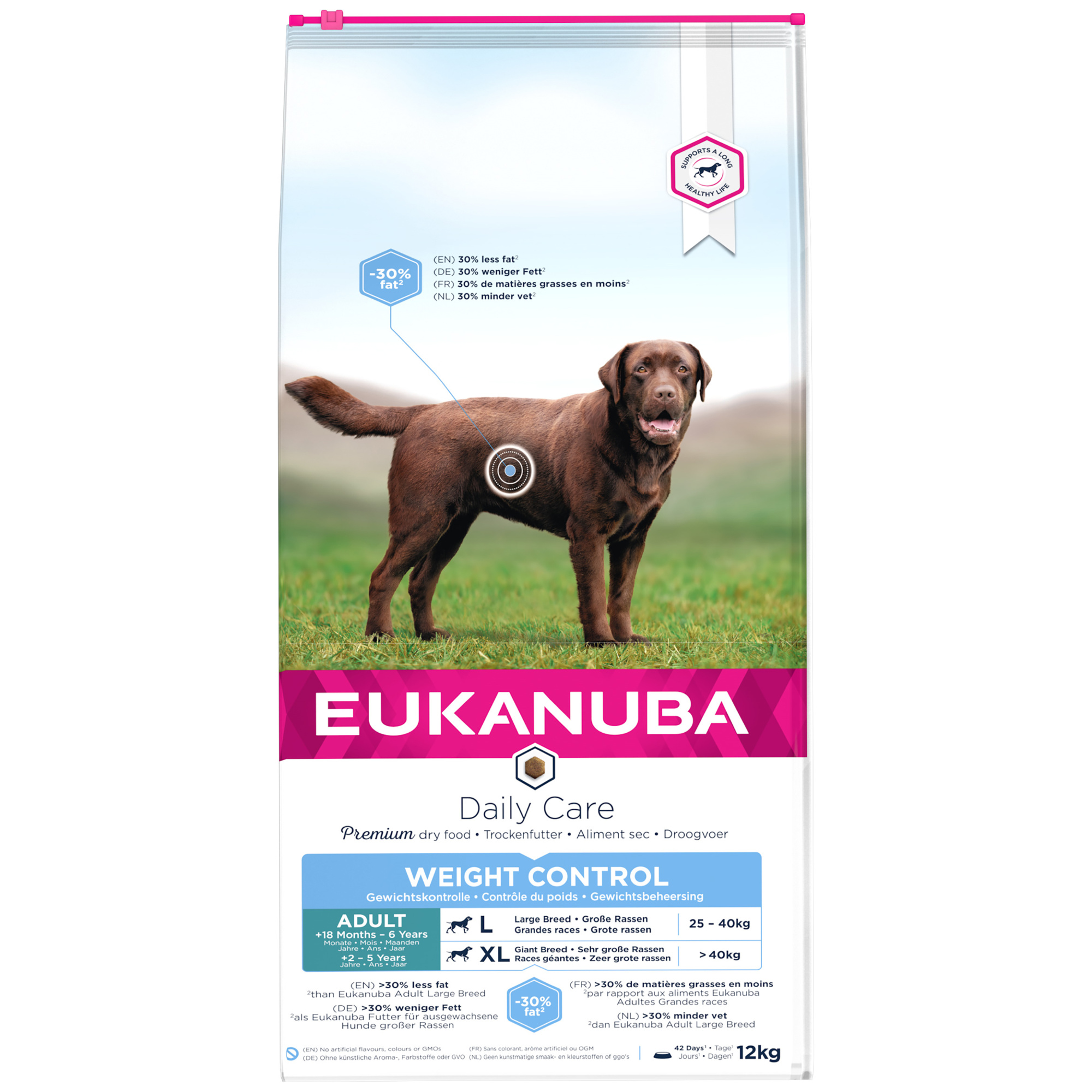 Eukanuba Daily Care Adult Large Weight Control Dry Dog Food Chicken 12kg
