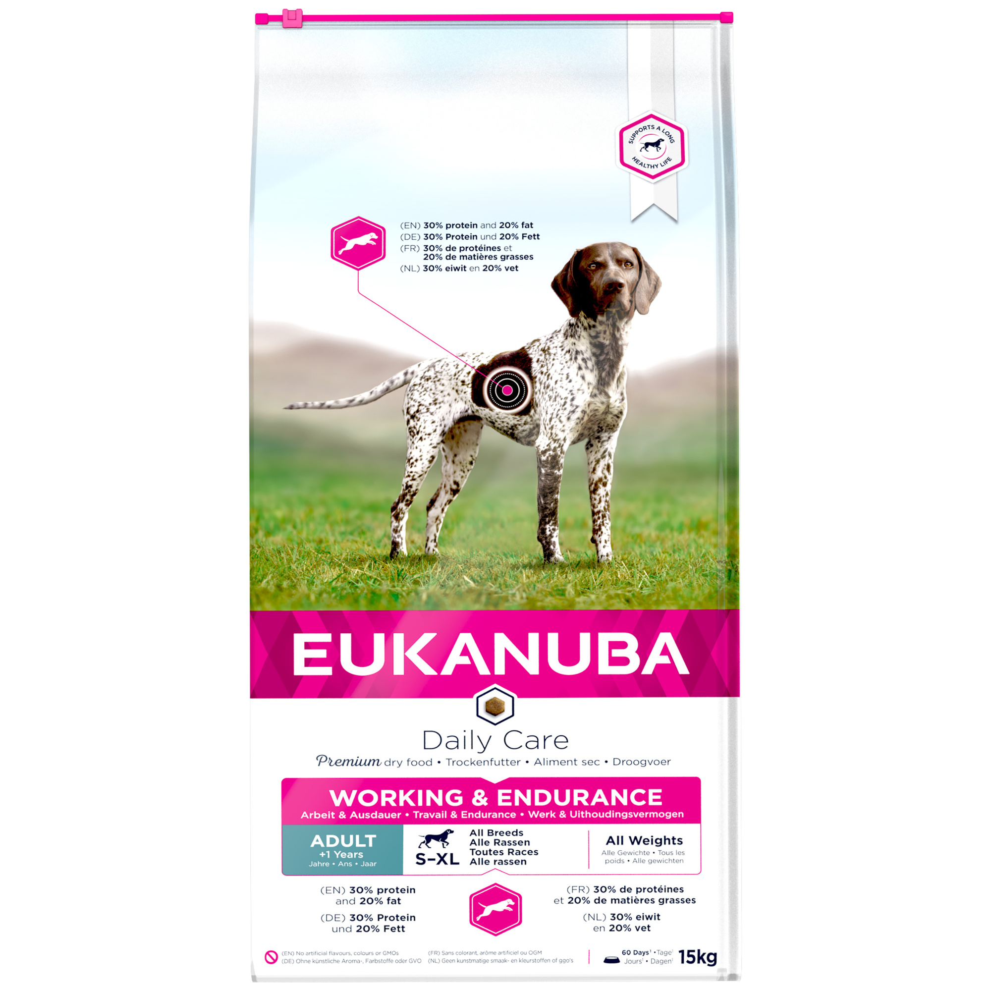 Eukanuba Daily Care Adult Working & Endurance Dry Dog Food Chicken 15kg