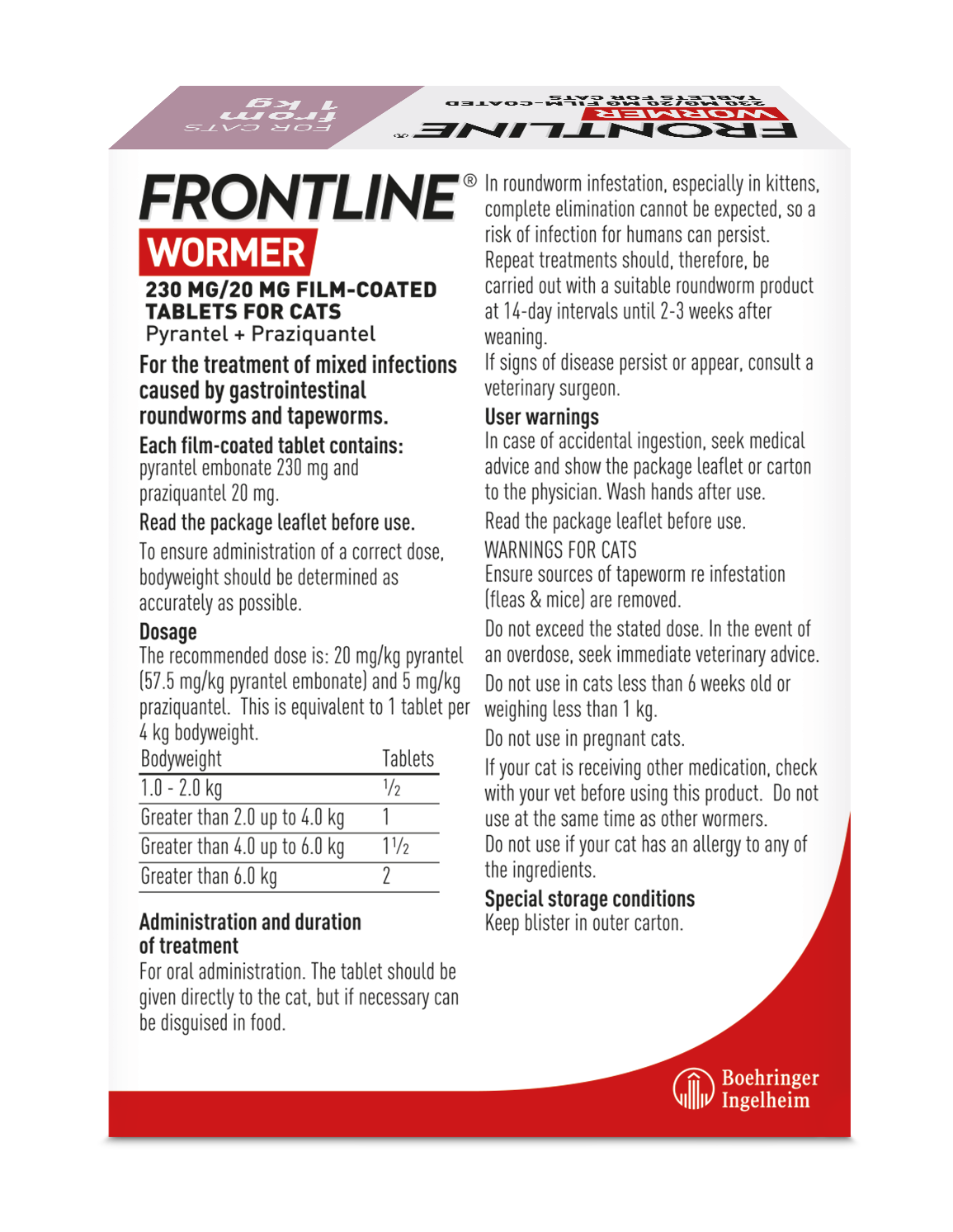 FRONTLINE WORMER Treatment Cat - Pack of 2