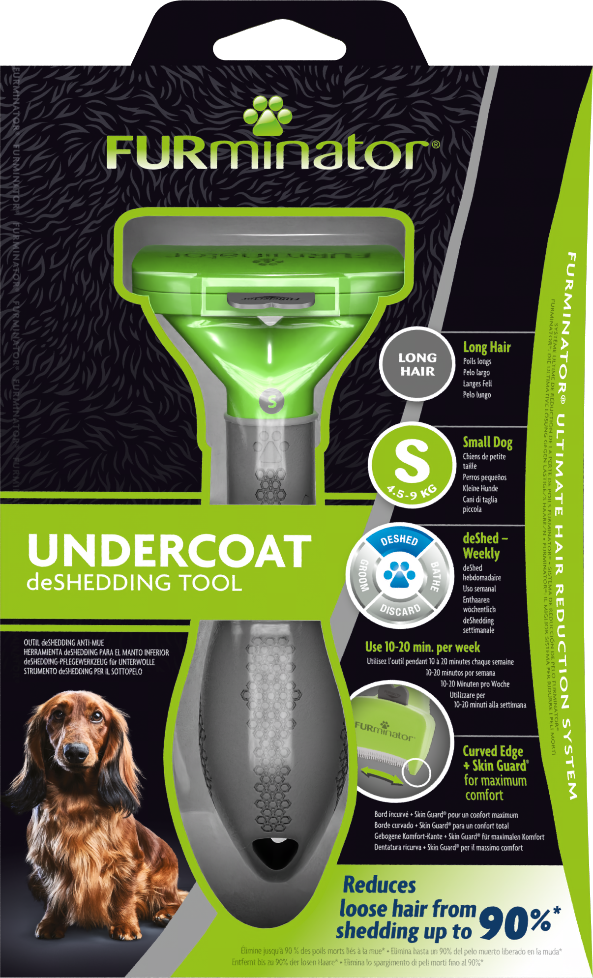 FURminator Undercoat deShedding Tool for Small Long Hair Dog
