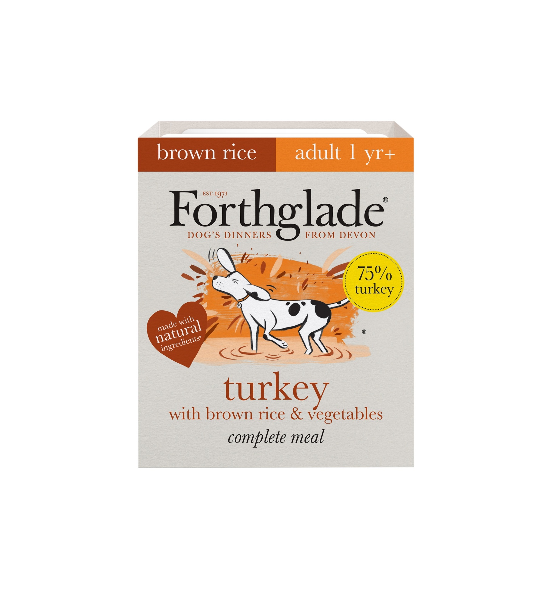 Forthglade Adult Dog Complete Turkey Brown Rice & Veg 395g 18pk