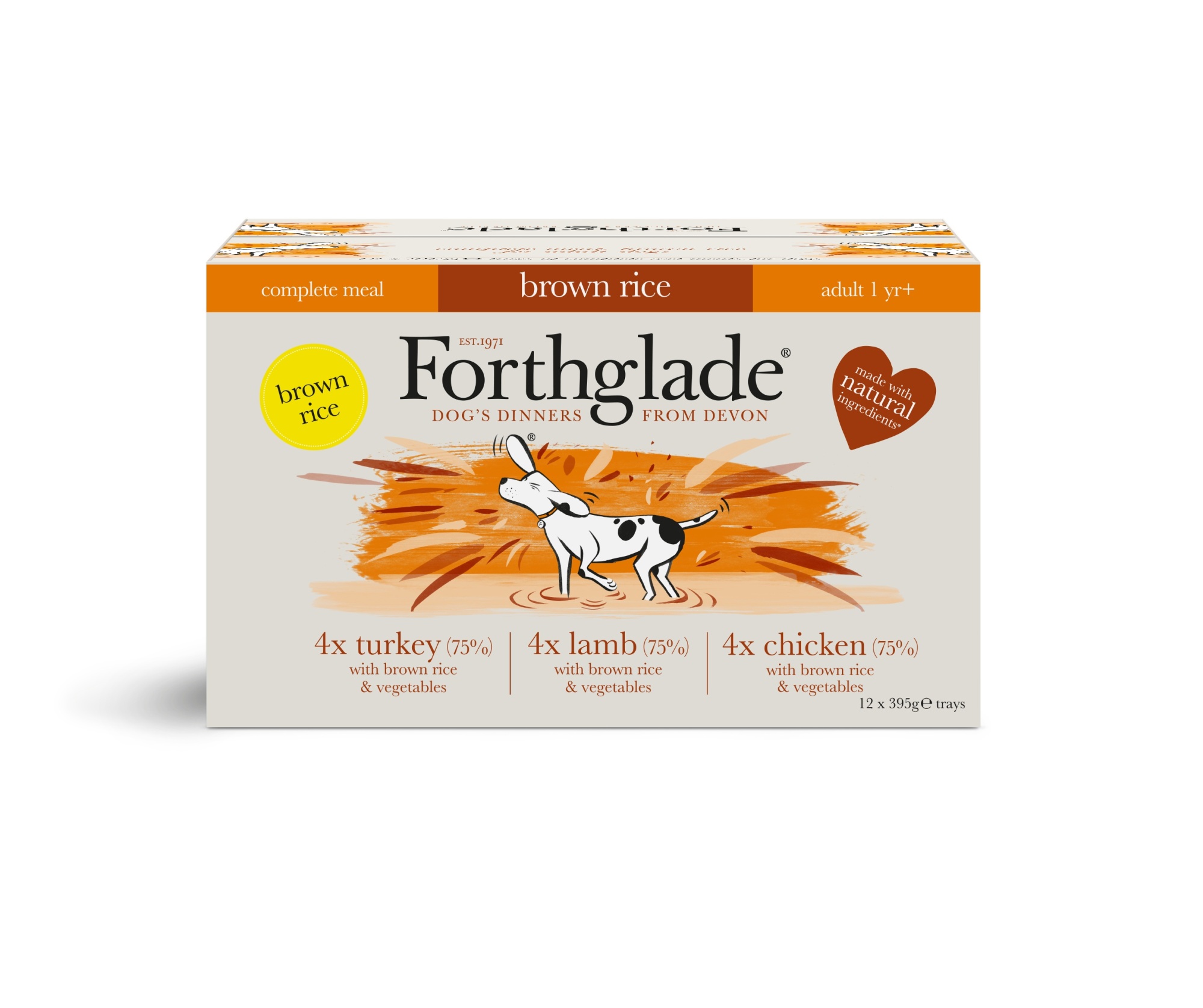 Forthglade Adult Dog Complete Turkey Lamb & Chicken Brown Rice 395g 12pk