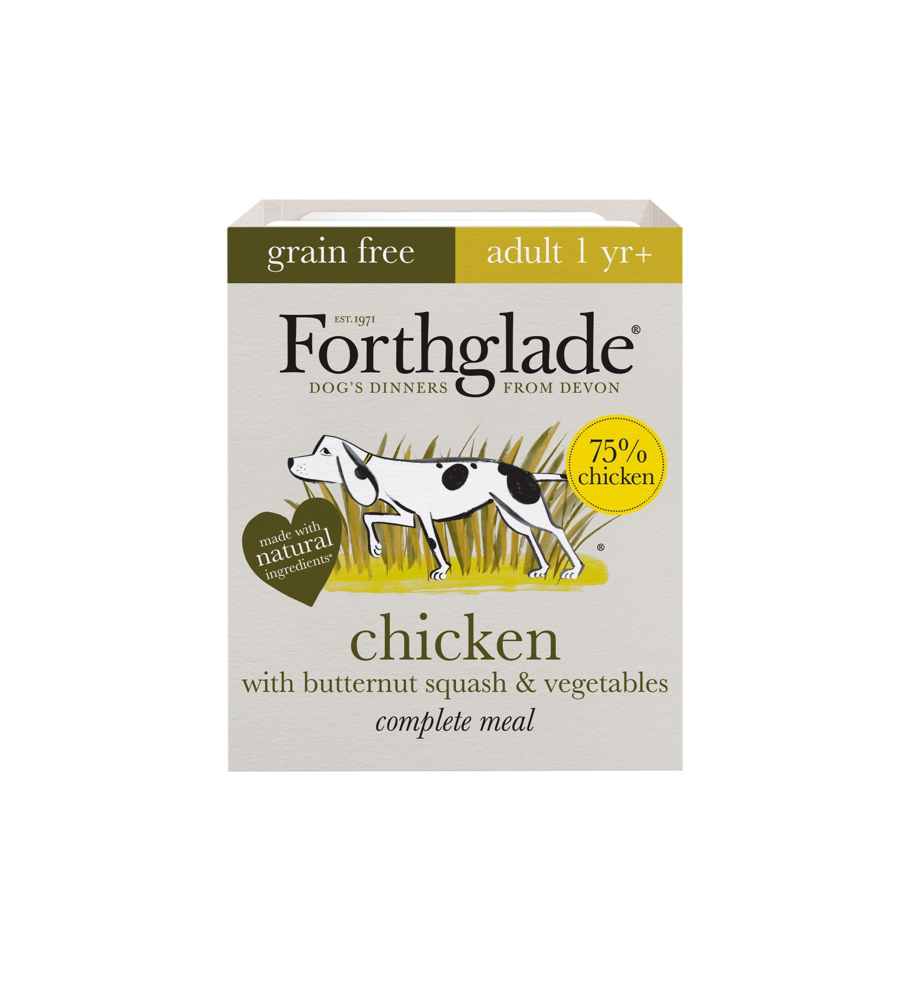 Forthglade Adult Dog Grain Free Complete Chicken Butternut Squash & Veg 395g18pk