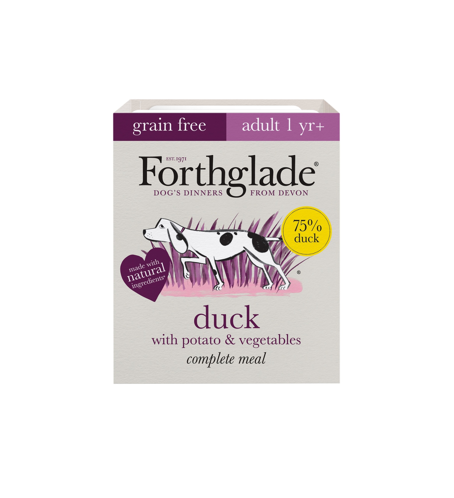 Forthglade Adult Dog Grain Free Complete Duck Potato & Veg 395g 18pk